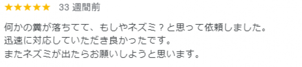 【口コミ・評判】2024年2月　ネズミ駆除　京都府左京区サムネイル