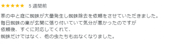 【口コミ・評判】2024年9月　クモ駆除　京都市北区サムネイル